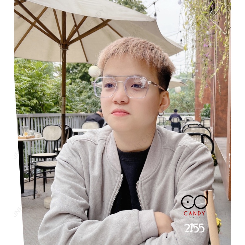Gọng kính cận unisex 2155, kính nam nữ đa giác – Tiệm kính Candy