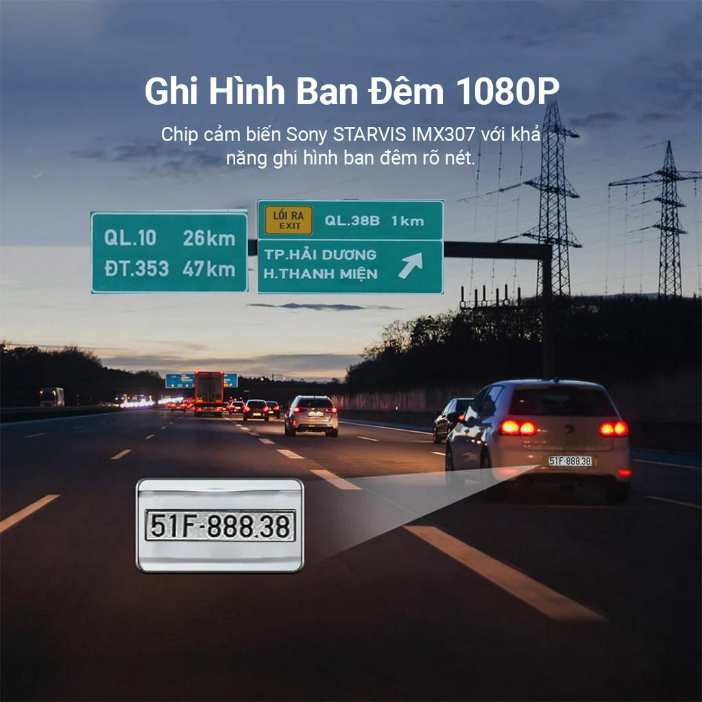 Camera hành trình 70mai Dash Cam 70MAI 1S D06 Điều khiển qua App và giọng nói Góc quay rộng 130° 1080P