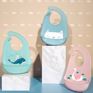 Yếm Máng Cao Su Siêu Nhẹ, Siêu Mềm 6 Nấc Cài Cho Bé 0-6 Tuổi