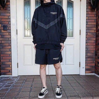FEAR OF GOD Reflective double-layer design wide-leg nylon sweatpants