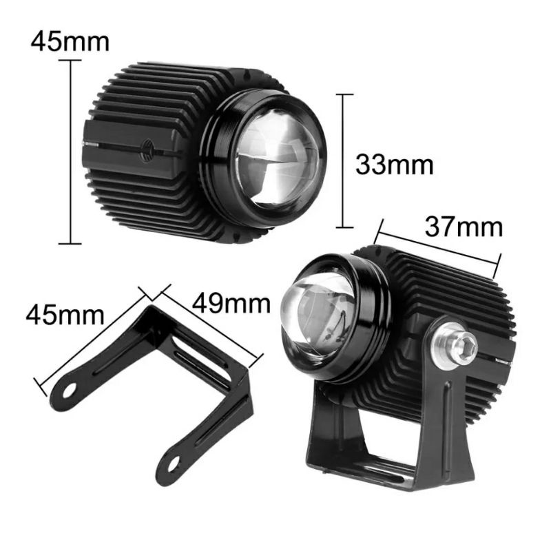 Bóng đèn trợ sáng mini bi cầu led 2 màu Vàng Trắng TD35 YWZ Bala  thiết kế thể thao chống nước và Công tắc Mở tắt Mở