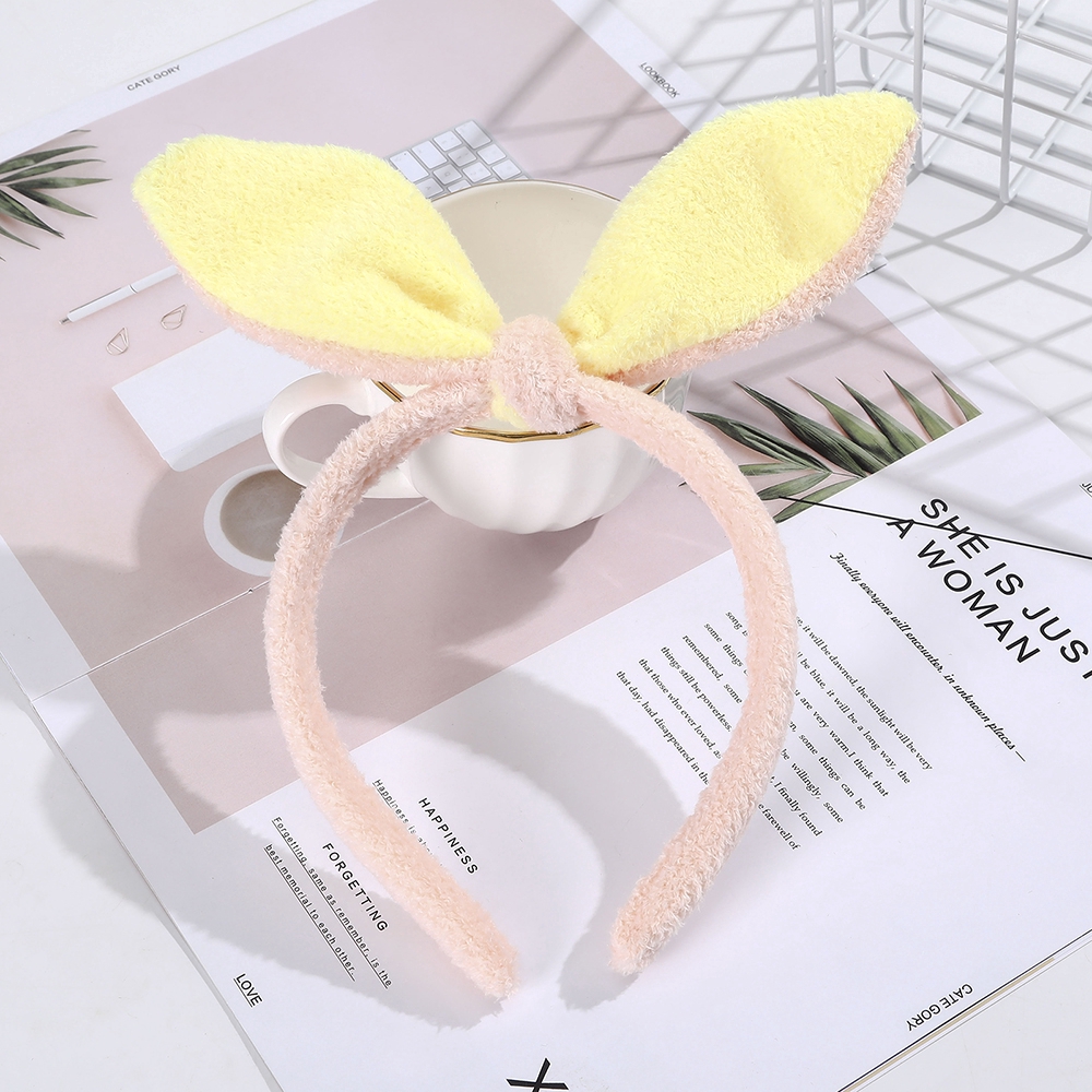 Băng đô cài tóc gắn nơ trơn màu xinh xắn cho bé gái