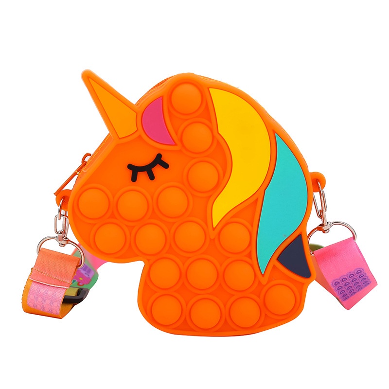 Túi đeo chéo hình kỳ lân màu cầu vồng cho bé