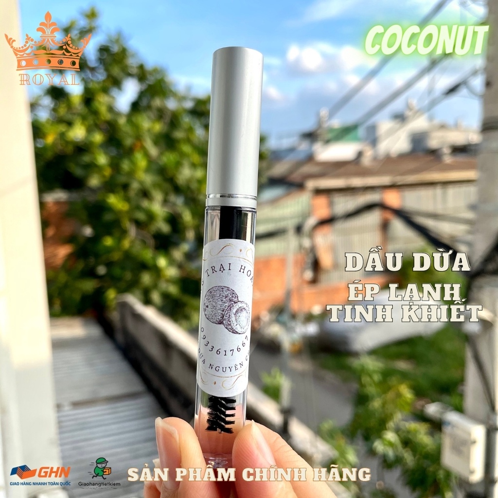 Tinh Dầu Dừa chuốt mi giữ ẩm, dài mi từ dầu dừa nguyên chất 5ml Mascara