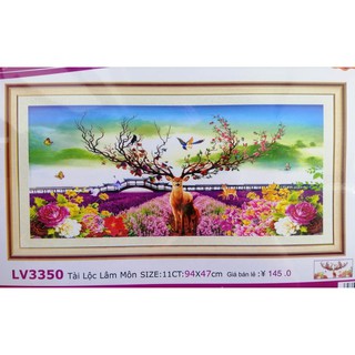 Tranh thêu chữ thập Tài Lộc Lâm Môn LV3350