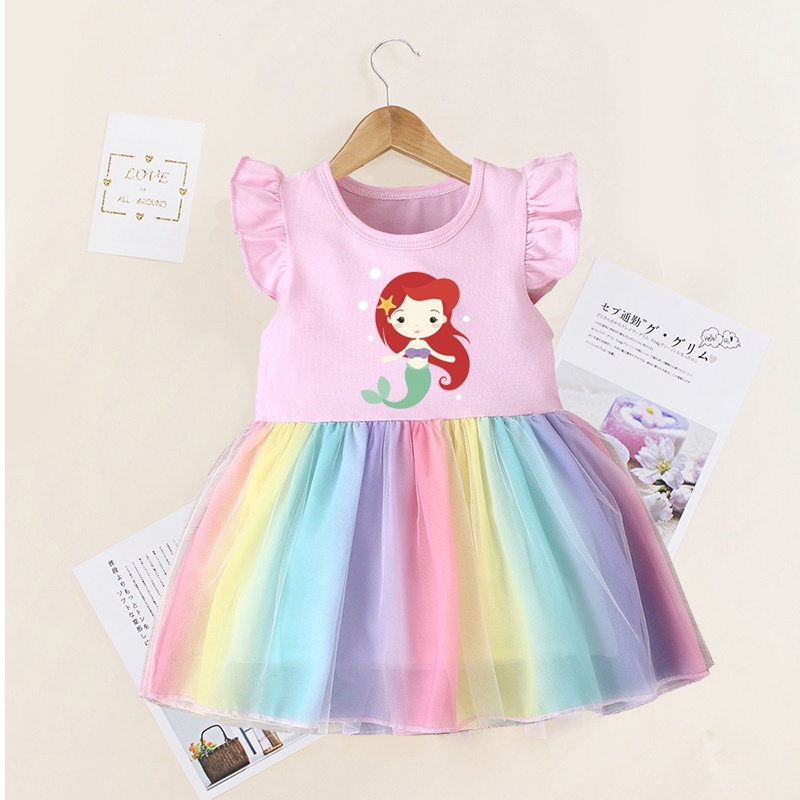 Đầm Công Chúa Tiên Cá Dễ Thương Cho Bé Gái 1-4 Tuổi