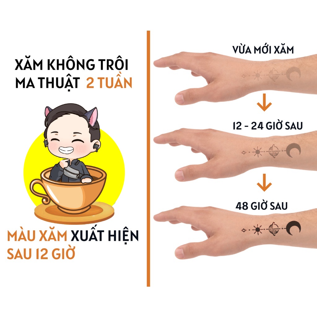 Hình xăm không trôi cuốn cánh tay, quấn cổ tay, đường thanh kẻ ngang chữ số la mã, Xăm giống Inkaholic