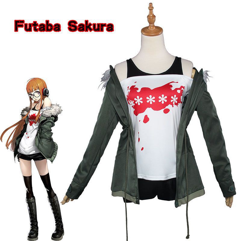 Persona 5 Futaba Sakura Shirt AFK Cosplay Cosplay jacke Suit Flight Costume