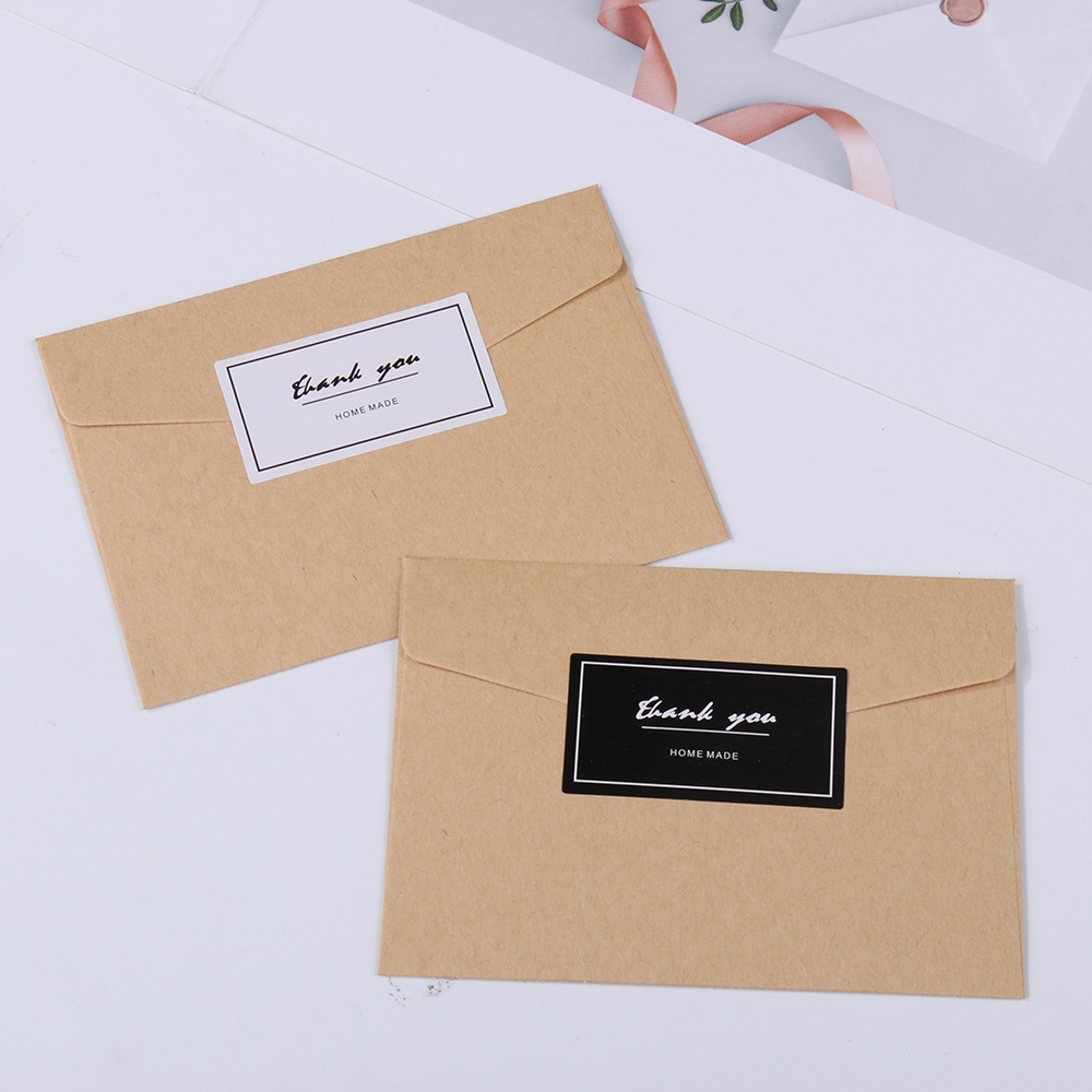 Set 160 Nhãn Dán Chữ Thank You Màu Trắng Đen Trang Trí Gói Quà