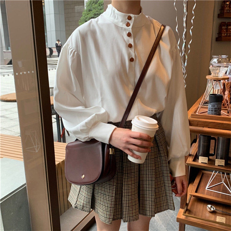 Áo Sơ Mi Tay Dài Dáng Rộng Phong Cách Hàn Quốc Cổ Điển Thời Trang Mới 2022 Dành Cho Bạn Nữ