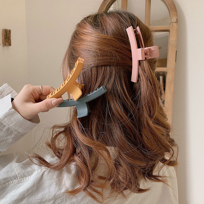 Kẹp tóc nhựa acrylic nhám phong cách Hàn Quốc thời trang cho nữ