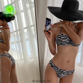 Bikini Nữ Cạp Cao Kẻ Sọc Thời Trang 2021