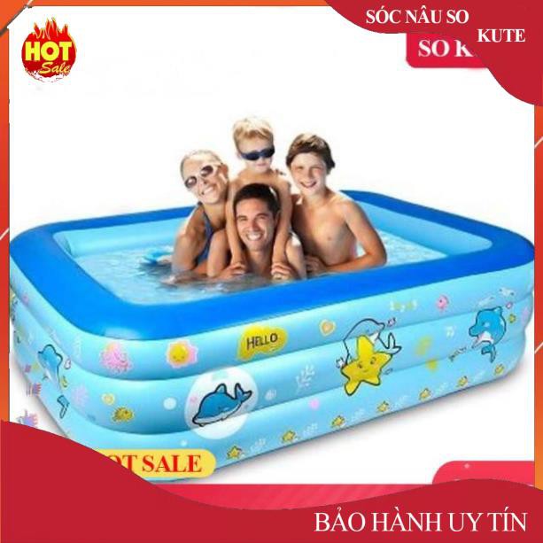 Xả kho giá sốc -  bể bơi phao cho bé loại nào tốt,Bể bơi phao trong nhà, hình chữ nhật kích thước 180cm - uy tin 1 đổi 1