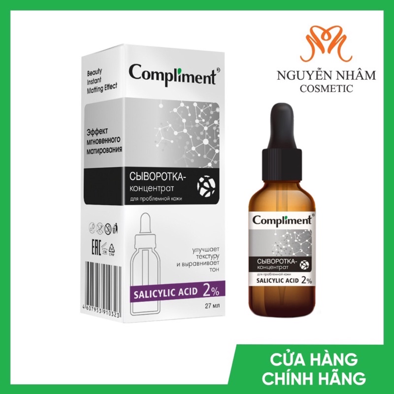 Serum Compliment  2% BHA Làm Sạch Sâu, Giảm Mụn, Se Khít Lỗ Chân Lông, Kiềm Dầu