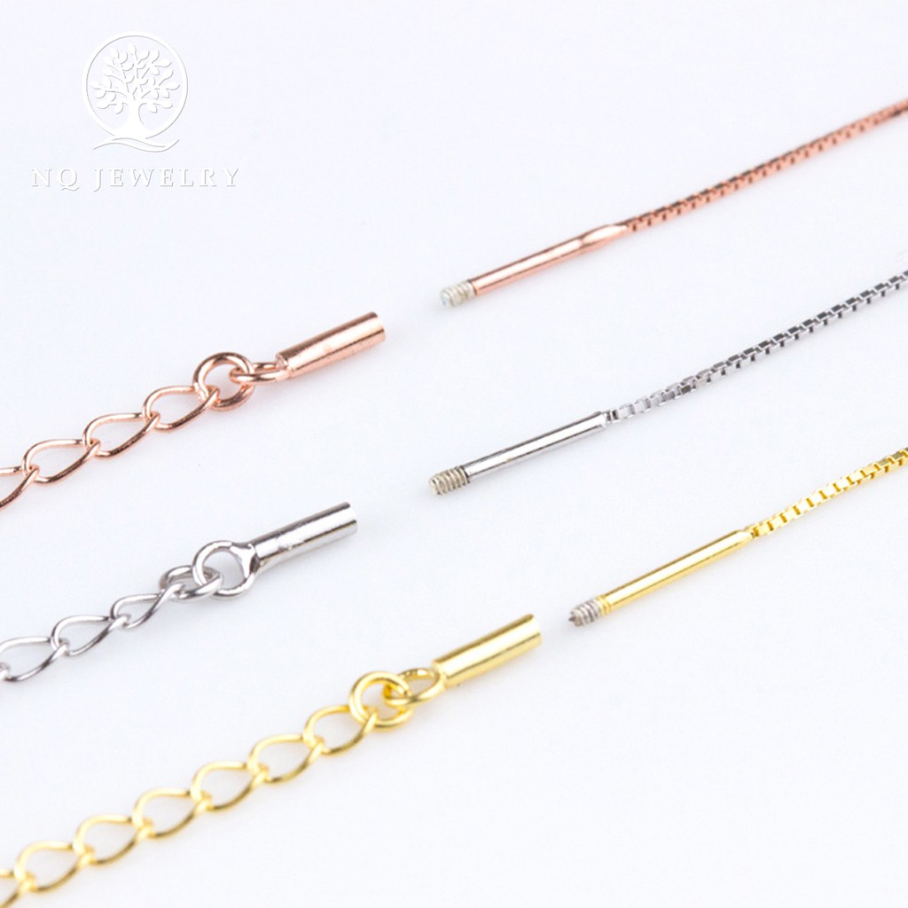 Dây chuyền bạc mảnh 45cm chốt vặn có dây xích- NQ Jewelry