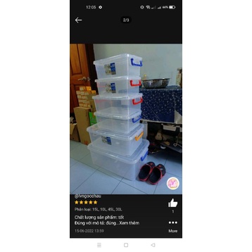 Thùng nhựa trong chữ nhật Duy Tân 10L-15L