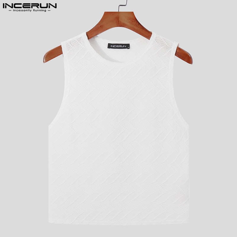 Áo ba lỗ INCERUN tập gym họa tiết hoa cổ tròn dành cho nam