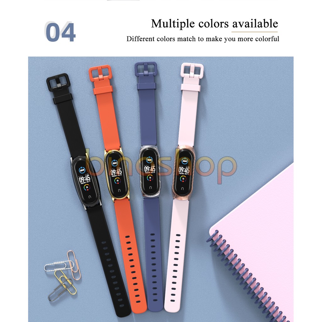 Dây đeo Miband 4, miband 3 cao su mặt kim loại PLUS/CLASSIC chính hãng MIJOBS, dây đeo thay thế mi band 4, mi band 3