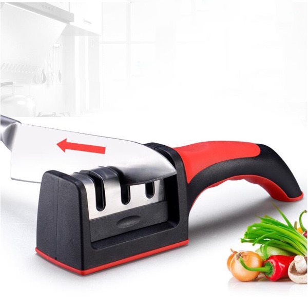 Dụng cụ mài dao 3 rãnh, Dụng cụ mài dao kéo 3 cấp độ cầm tay, mài dao nhanh bén siêu tiện lợi