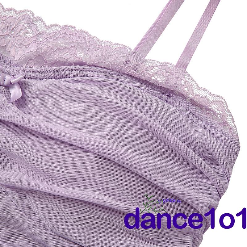 Áo hai dây xếp ly vải tuyn phối ren thắt nơ màu trơn phong cách quyến rũ cho nữ