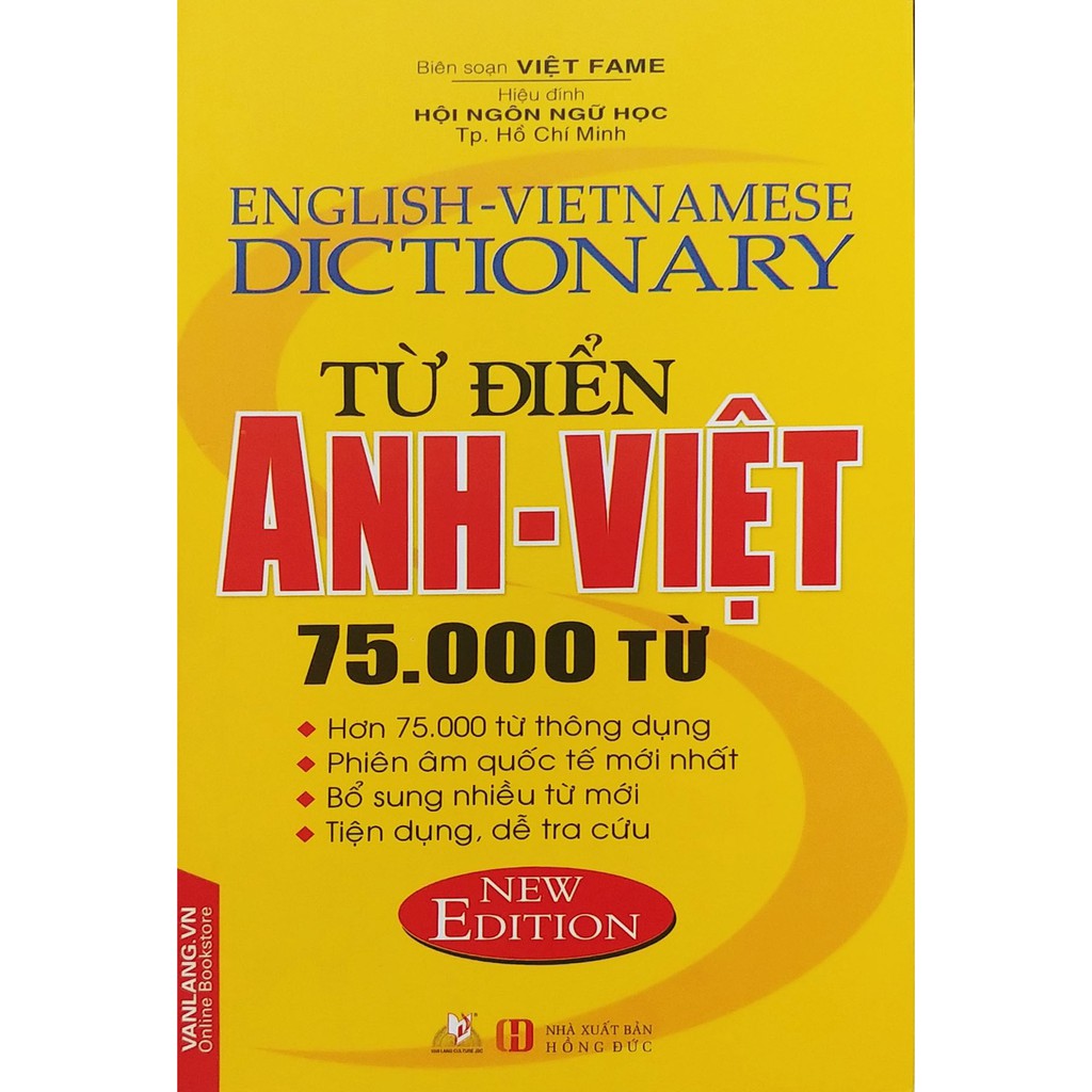 Sách - Từ Điển Anh Việt - 75000 Từ