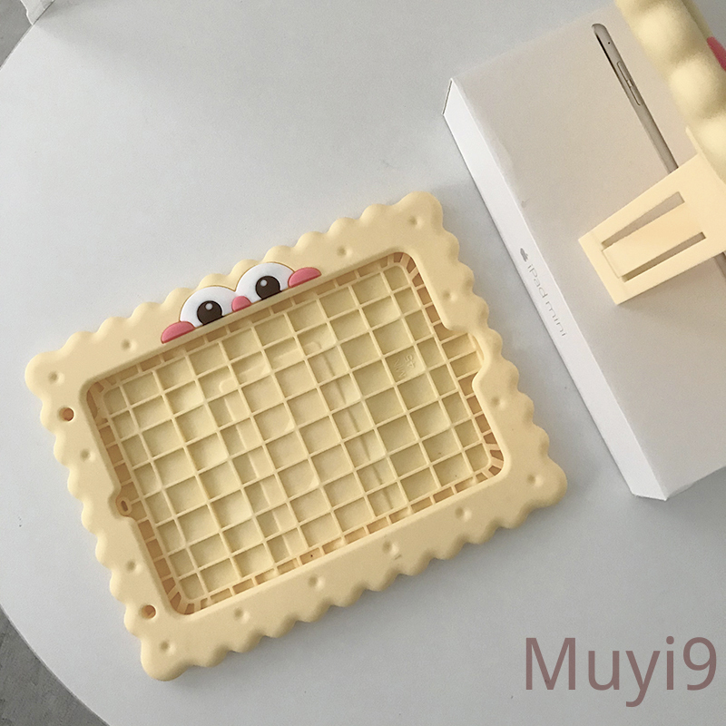 Ốp máy tính bảng họa tiết bánh cookie màu vàng dễ thương cho IPAD 2018 MINI 1/2/3 4 5 6 AIR2 PRO 9.7 2019 10.2