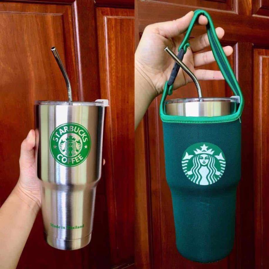 Bình Nước Cafe STARBUCKS Giữ Nhiệt 24h inox 304 Tặng Kèm Túi Xách