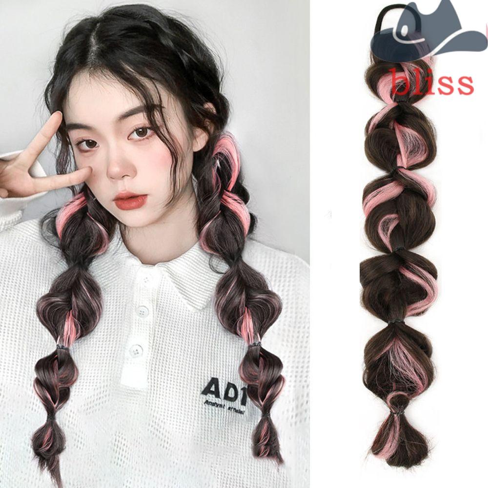 Dây Buộc Tóc Bện Bằng Cao Su Tổng Hợp Co Giãn Dễ Thương Cho Nữ