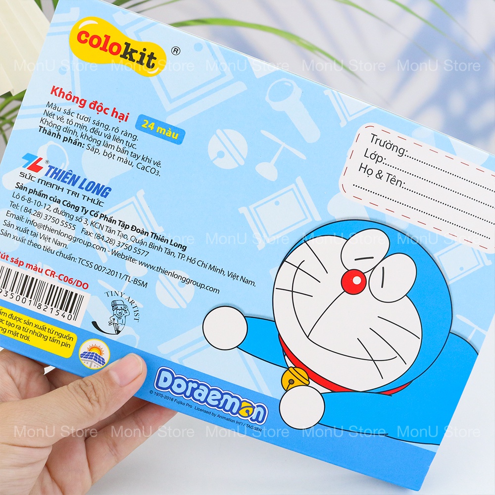 Bút sáp màu hộp 24 cây DORAEMON DOREMON dễ thương cute không độc hại MON0338 TooYoo