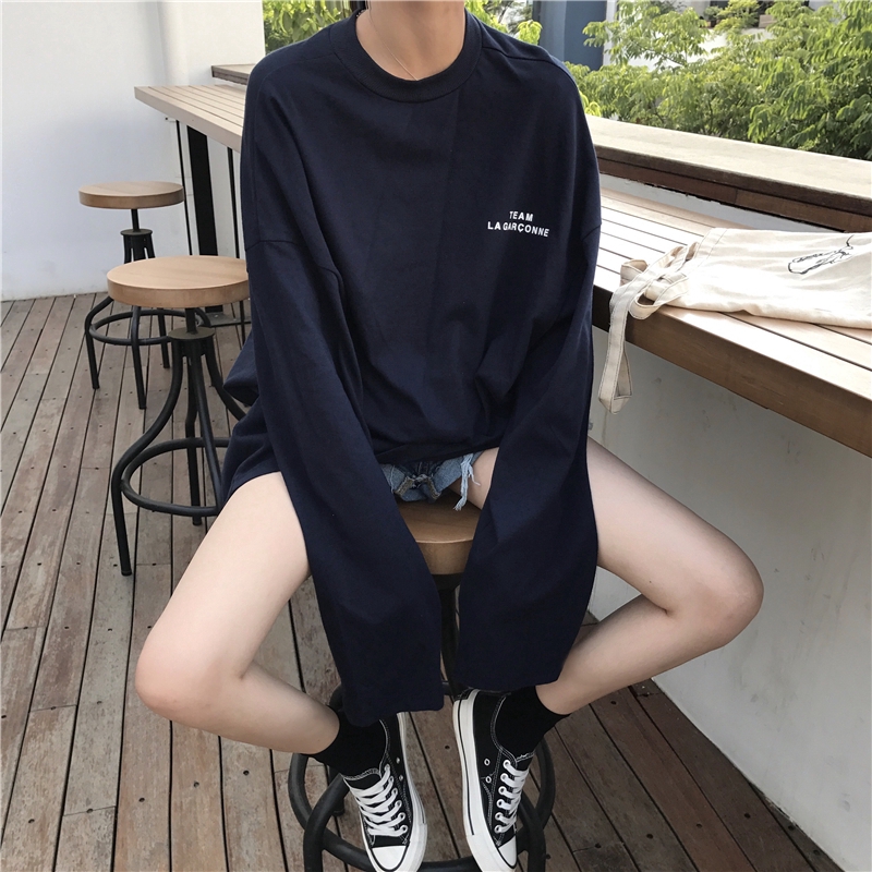 Áo Thun Tay Dài Dáng Rộng Thời Trang Mùa Thu Cho Nữ