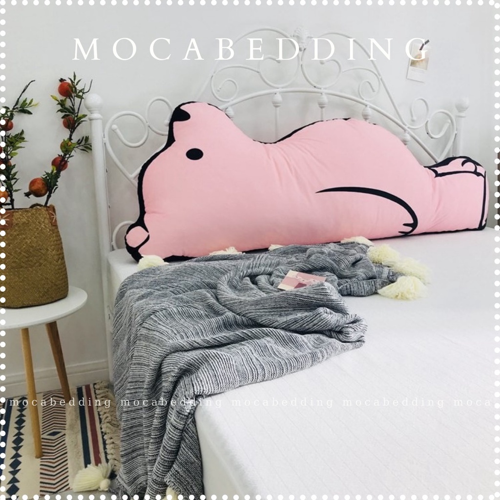 Gối Tựa Đầu Giường Gấu Nằm Ngửa 1m5 / 1m8 - Hàng Nhập Chuẩn 3 lớp - Moca Bedding