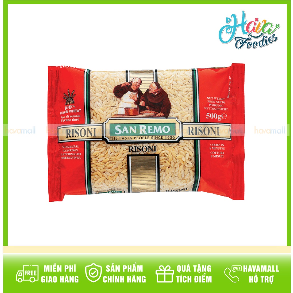 [HÀNG CHÍNH HÃNG] Nui Risoni Hiệu San Remo Số 47 500gr