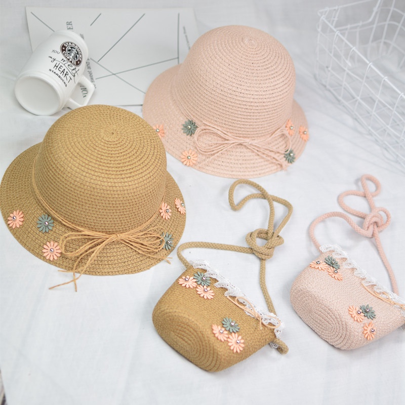 Set Mũ vành kèm Túi có dây đeo dễ thương cho bé 2- 4 tuổi