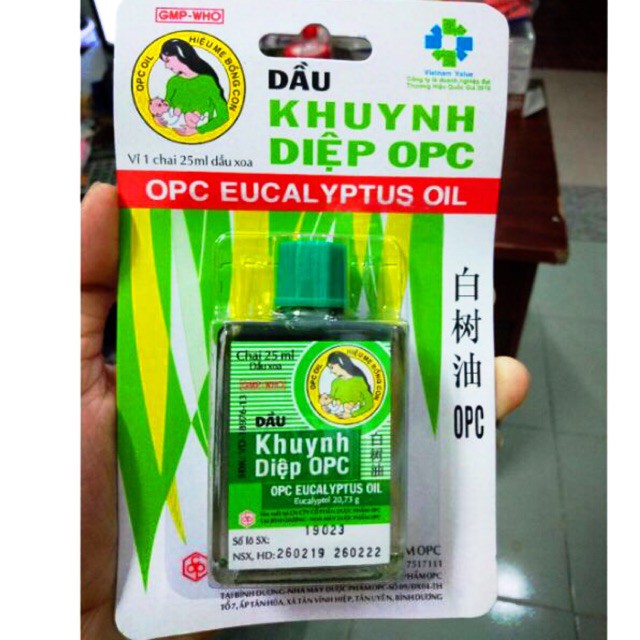 Dầu khuynh diệp Opc chai 25ml và 15ml, Cho bé sơ sinh , Hỗ trợ nhức đầu, chóng mặt, buồn nôn Xoa bóp ngoài da tại chỗ