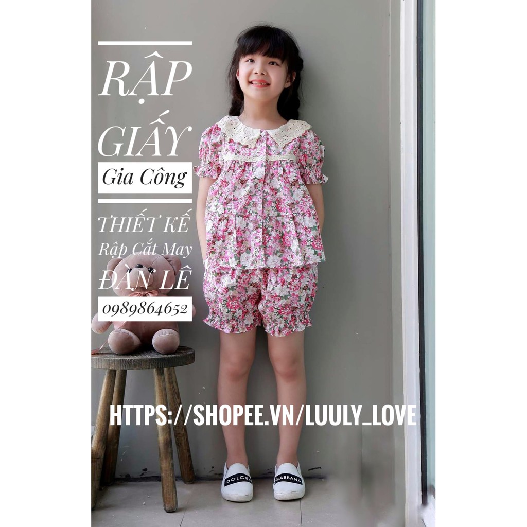 Rập giấyB377_ Rập giấy bộ mặc nhà cho bé yêu(1t-12t)