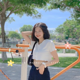 CROPTOP TĂM CỔ V FORM SUÔNG (ảnh thật/có sẵn)