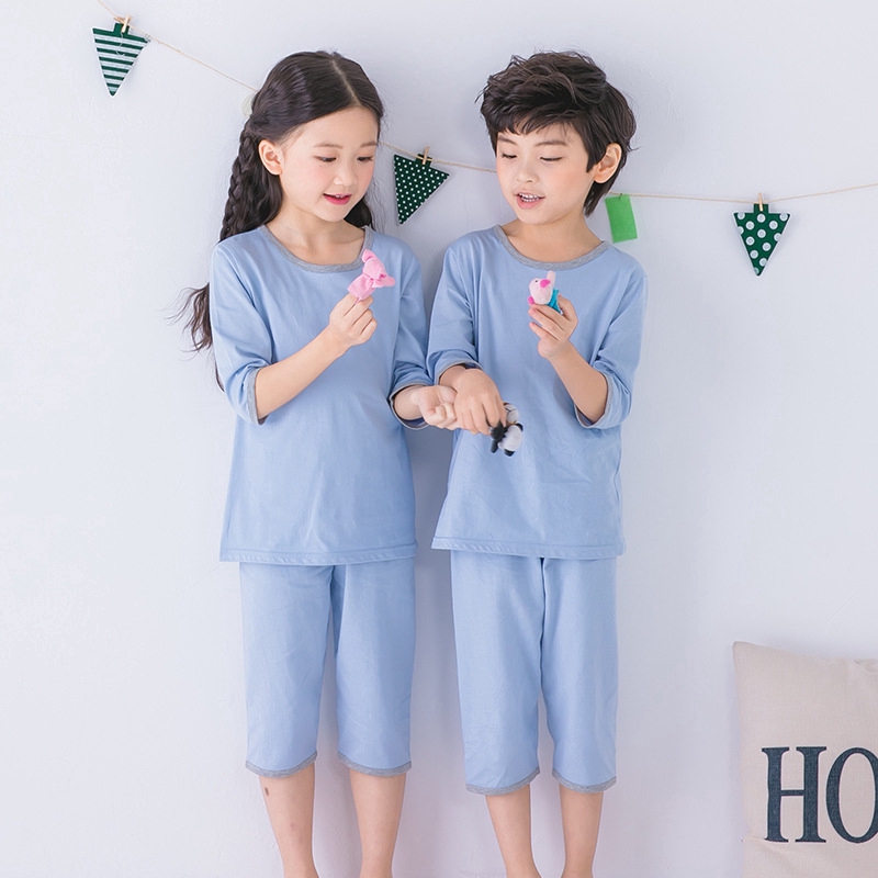 Bộ Đồ Pajamas Cotton Dài Tay Thời Trang Hè Cho Bé