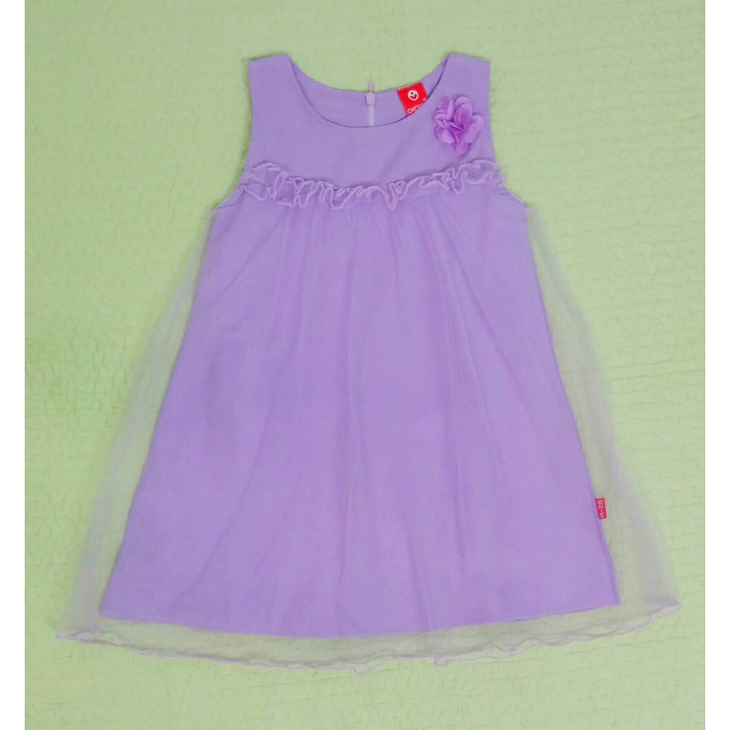 Váy công chúa phủ ren điệu đà, đính hoa ngực cho bé gái, Size 2-5 tuổi (11-17kg)