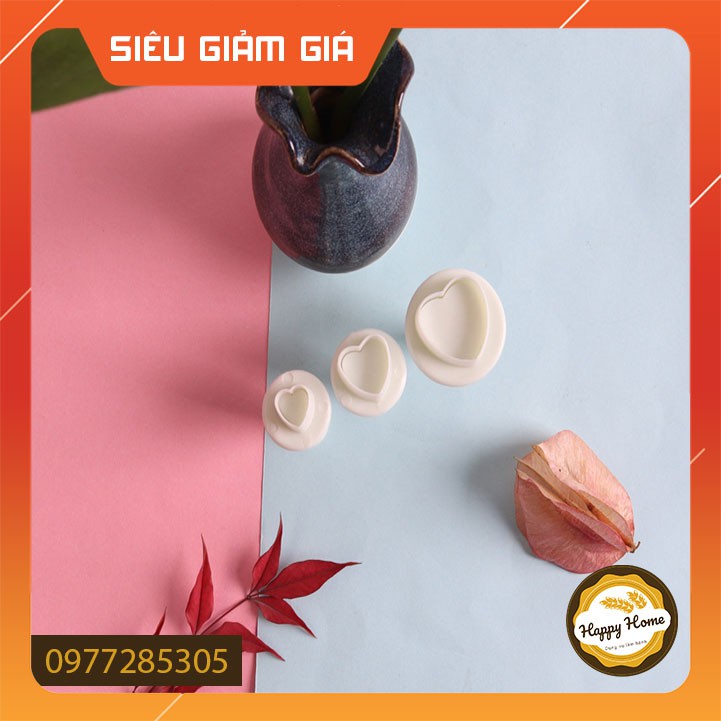 Khuôn nhấn fondant trái tim tạo hình trang trí bánh hiện đại