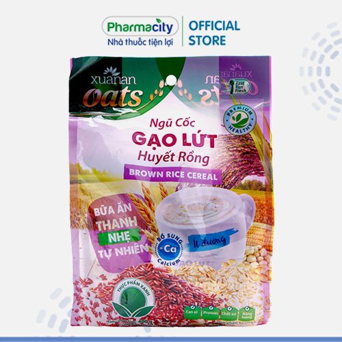 Ngũ cốc gạo lứt ít đường Xuân An (Bịch 16 gói x 25g)