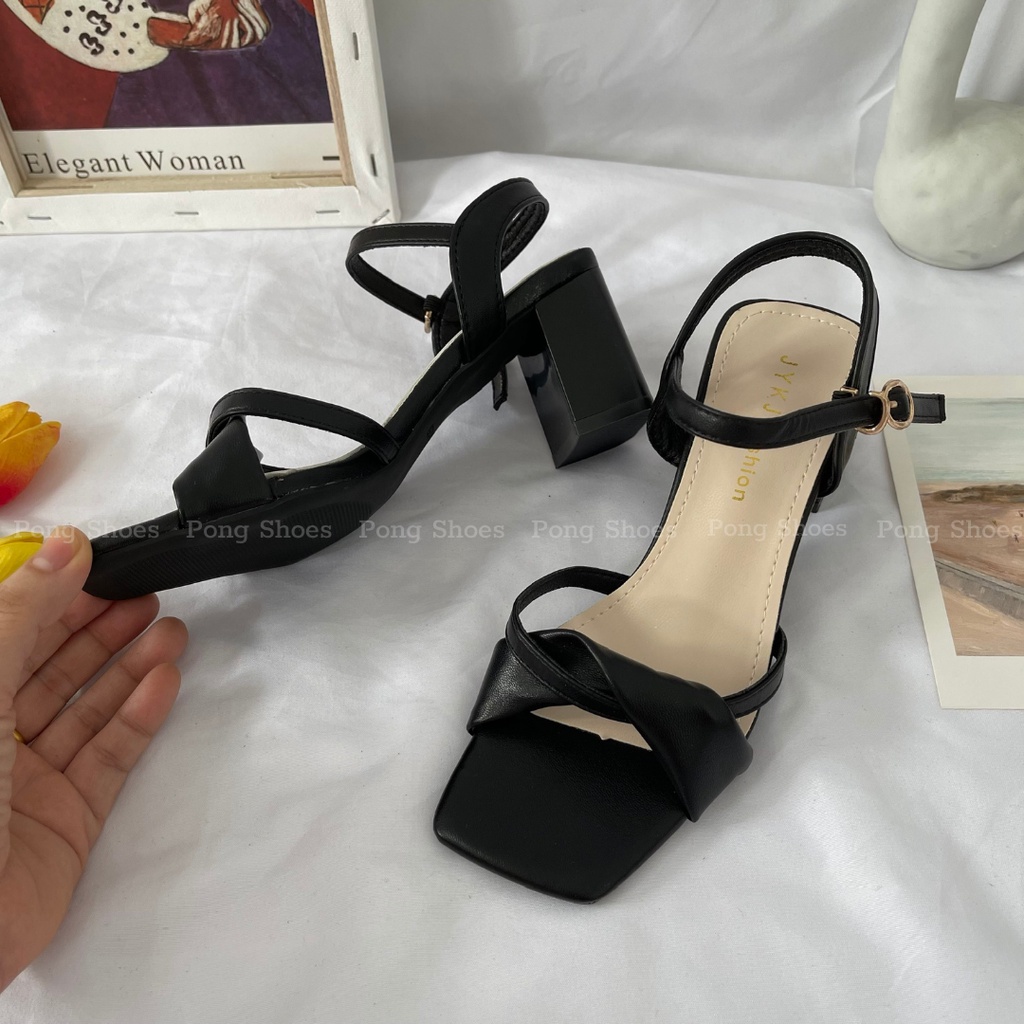 Giày sandal nữ cao gót 7 phân đế vuông Mã 1271