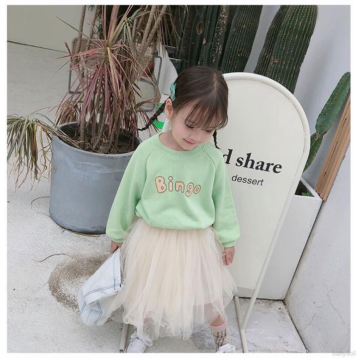 Autumn  Children Girls Casual Fashion Letter Print Long Sleeves Outwear Sweatshirts