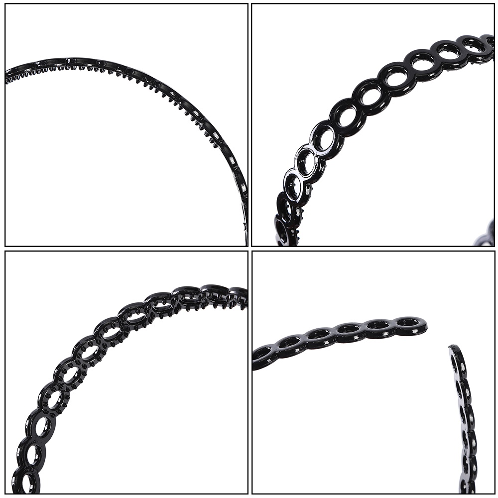 Băng đô cài tóc họa tiết hình học màu đen phong cách Hàn Quốc thời trang cho nam và nữ