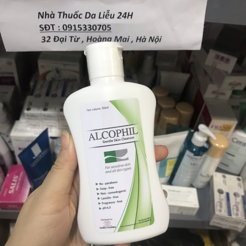 Alcophil 150ml sữa rửa mặt sữa tắm dành cho da khô nhạy cảm