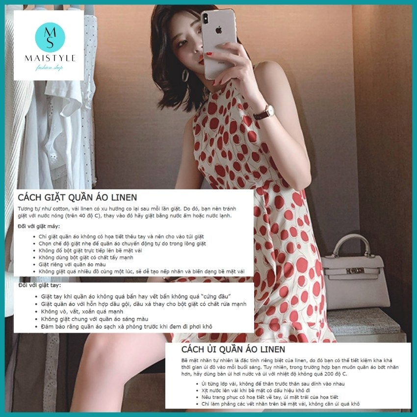 Đầm hoa nhí MAISTYLE váy nữ xinh thiết kế đẹp cao cấp đi chơi tết Đầm xòe linen sát nách trẻ trung cổ tròn MY1107 | BigBuy360 - bigbuy360.vn