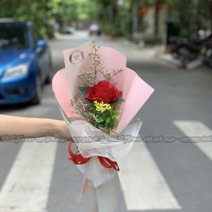 Hoa lụa 🌸FREESHIP🌸 BÓ HOA HỒNG H&H FLOWER (Ảnh thật shop chụp )