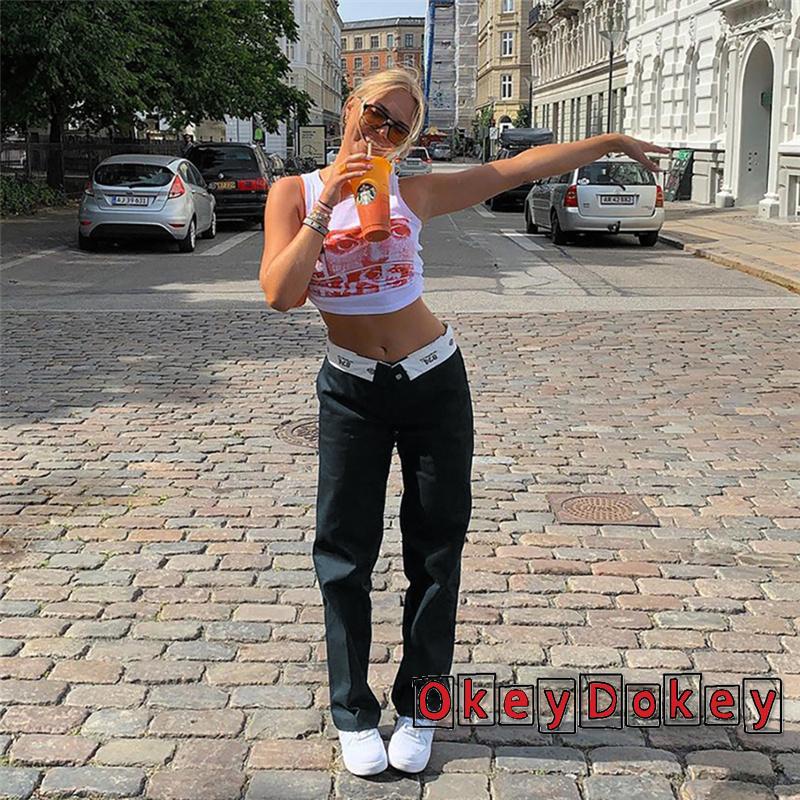 Quần Dài Lưng Thấp Có Túi Màu Sắc Độc Đáo Thời Trang Cho Nữ