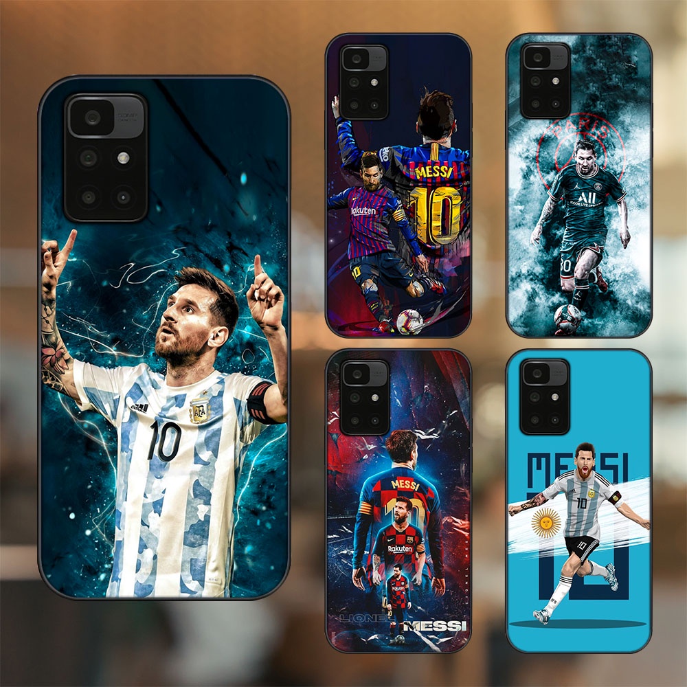 Ốp lưng Xiaomi Redmi 10 viền đen in hình Lionel Messi Barcelona PSG