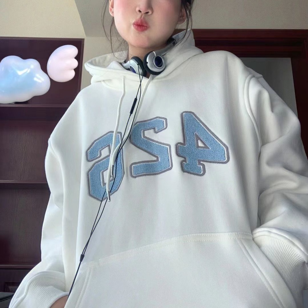 SUXI Áo Hoodie Mỏng Màu Trơn Dáng Rộng Thời Trang Xuân Thu Dễ Phối Đồ Cho Nữ