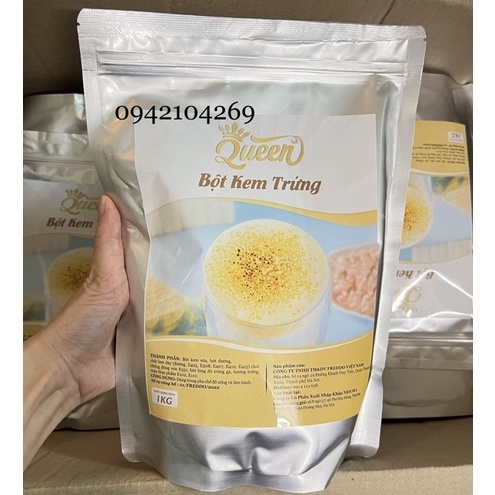 |SẴN HÀNG| Bột Kem Trứng QUEEN gói 1kg TẠO LỚP KEM TRỨNG NGON THẦN THÁNH CHO TRÀ SỮA/CAFE